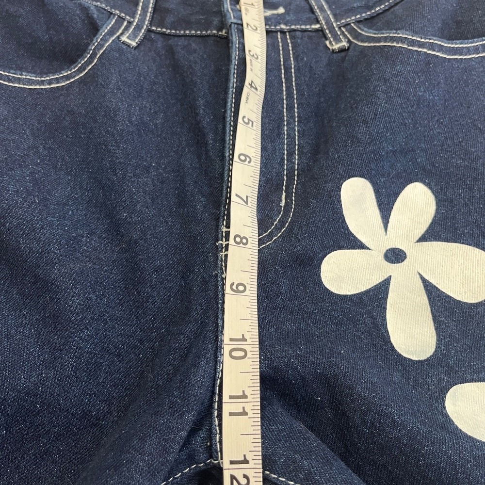 Princess Polly Daisy Wide Leg Jean 6 Dark Wash Flower High Rise Denim Streetwear - Picture 5 of 9